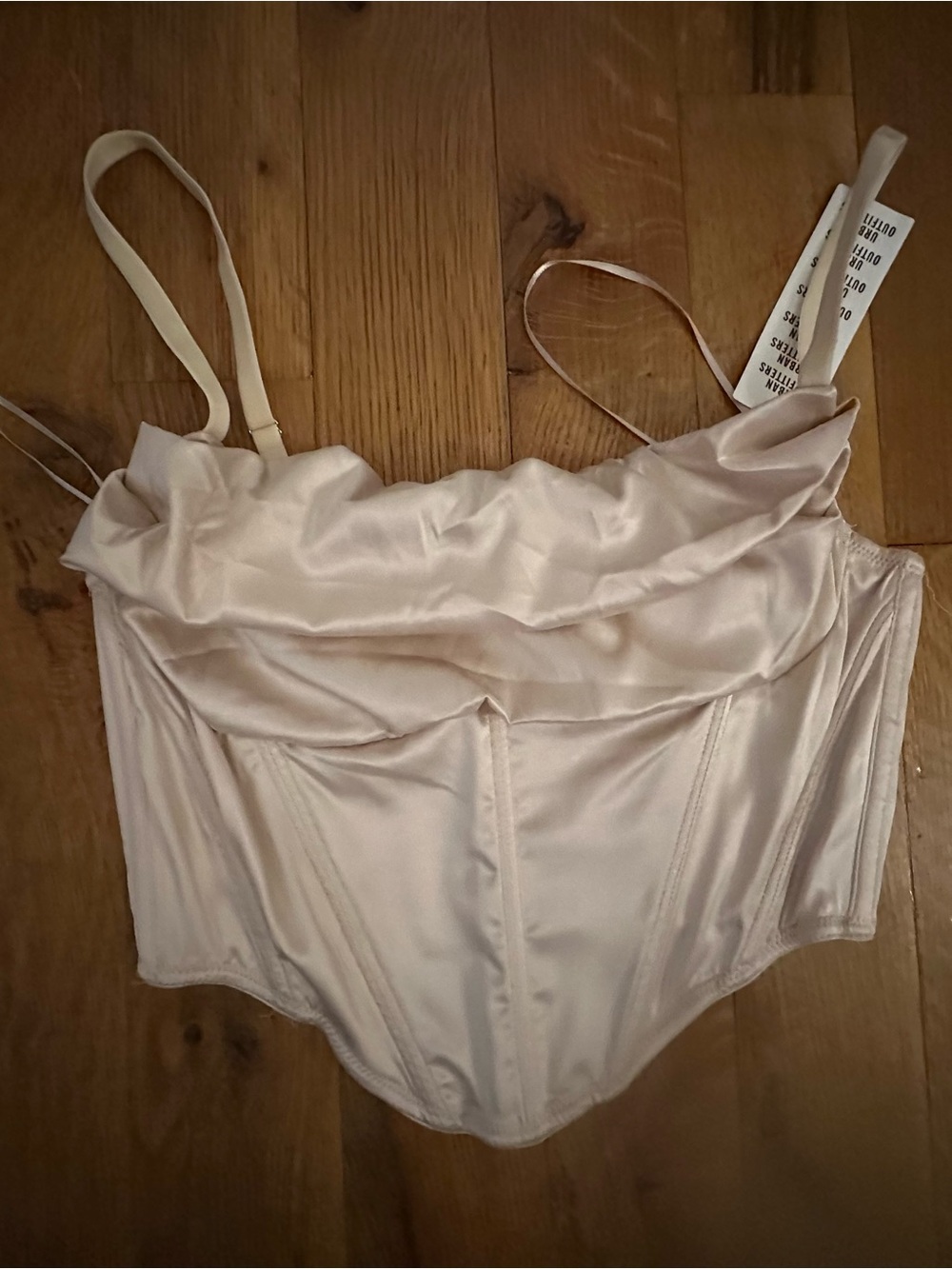 Satin Corset Bustier Top - Cream